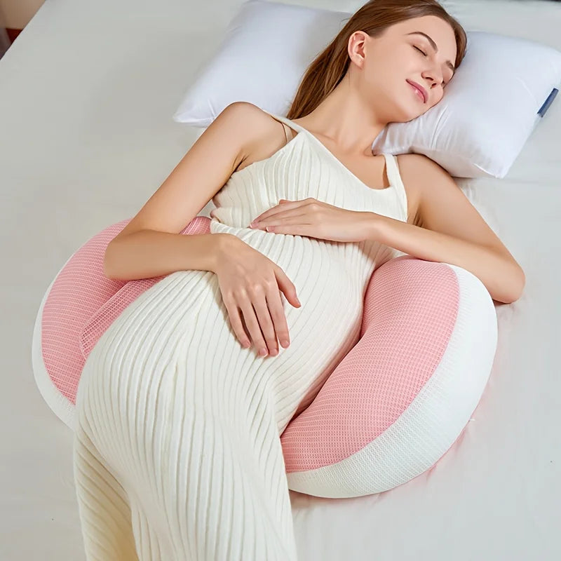 U Shaped Maternity Pillow - Full Body Support for Pregnant Women, Comfortable Belly Back Hip Pain Relief for Side Sleepers