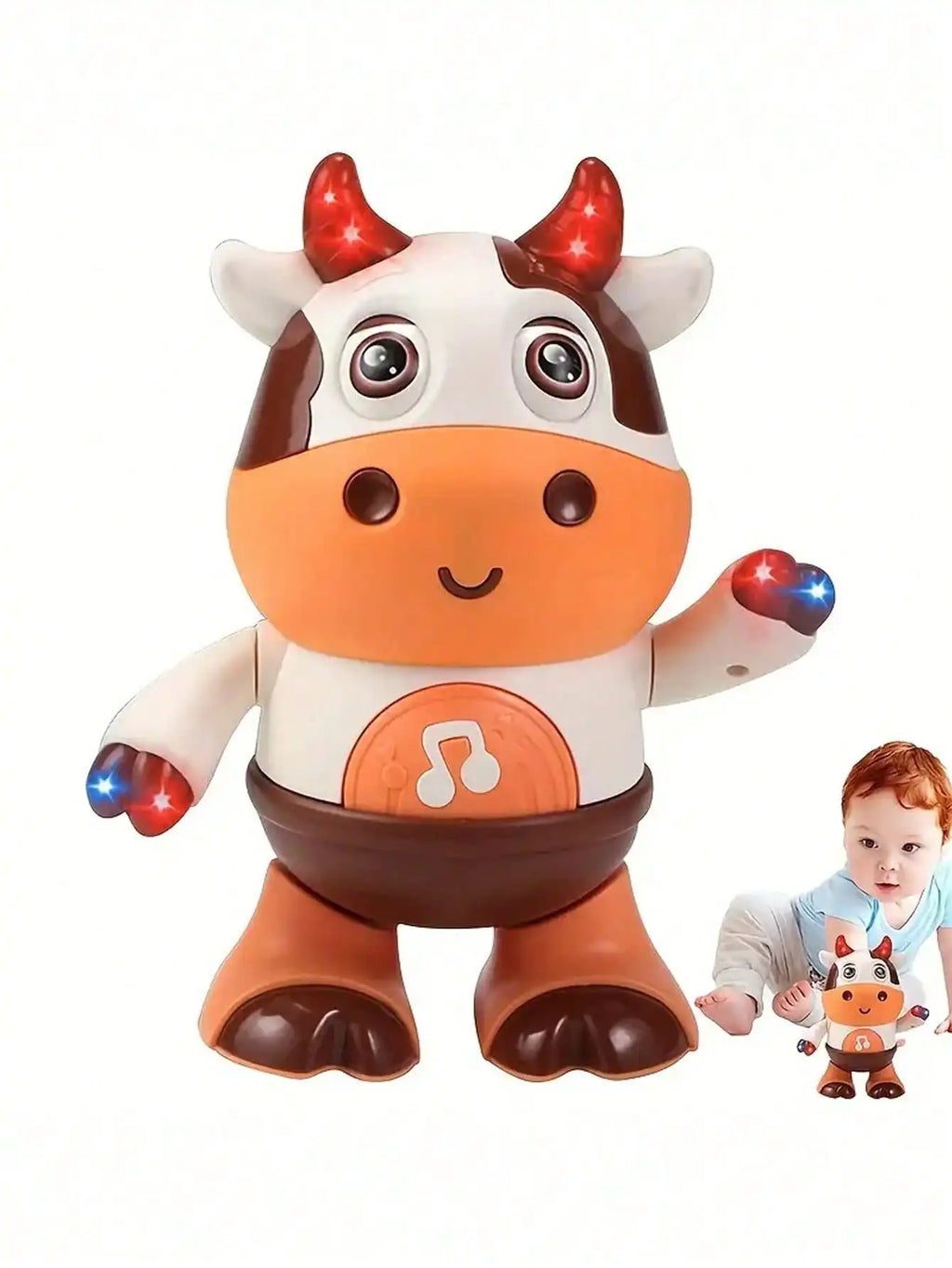Baby Dancing Cow Toy - Electric Music Plush Cow with Funny Songs and Moves, Baby Interactive Baby Toys, Cute Toddler Christmas G